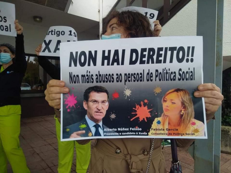 Protesta contra el deterioro de las pocas residencias públicas y por el cese del director de la CRAPD Vigo I