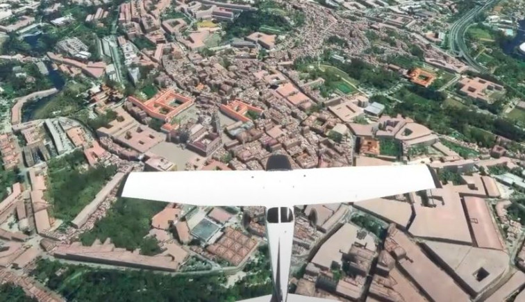 Volando sobre la Catedral de Santiago desde casa, en directo y de forma hiperrealista