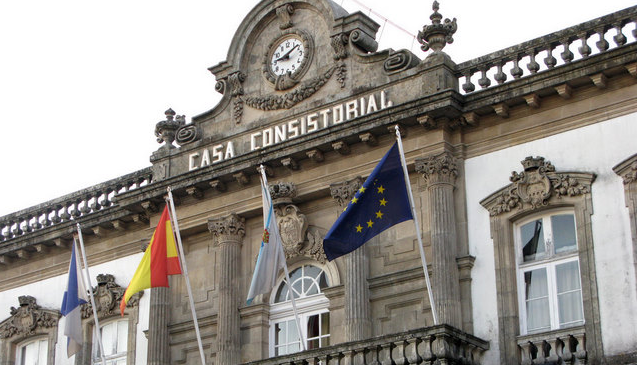 O bloque arría a bandeira da Unión Europea en Pontevedra