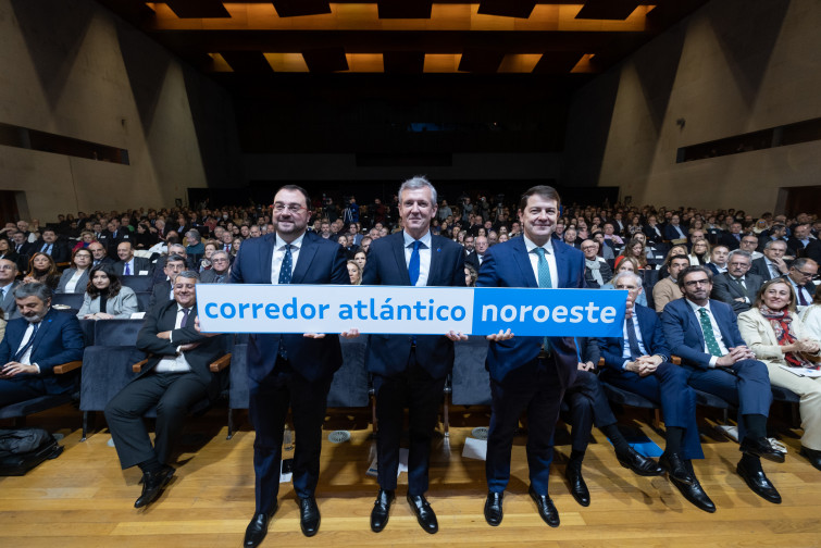 Alianza de Galicia, Asturias y Castilla y León para reclamar un corredor atlántico del tren de mercancías (vídeos)