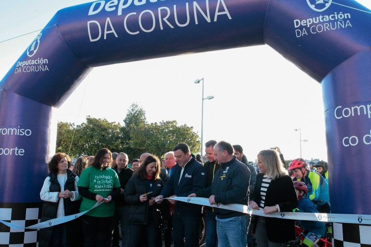 Inaugurada la ruta para caminar o andar en bici entre los ayuntamientos de Abegondo, Betanzos, Bergondo y Carral