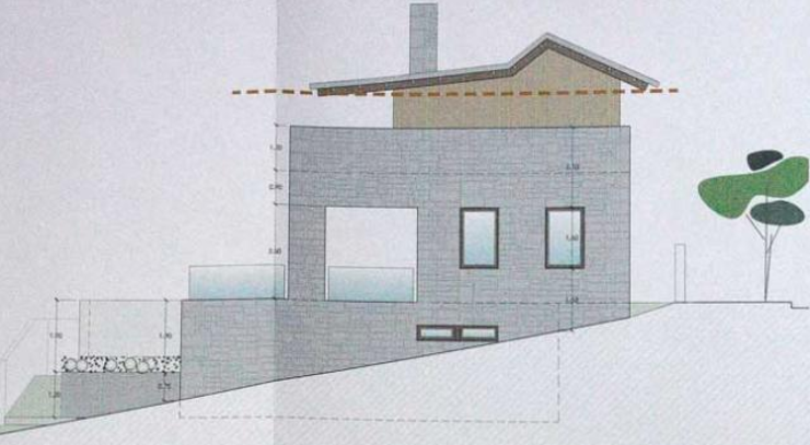 Plano de la casa que tuvo Alberto Nuu00f1ez Feiju00f3o en Meira ayuntamiento de Moau00f1a con vistas a la Ru00eda