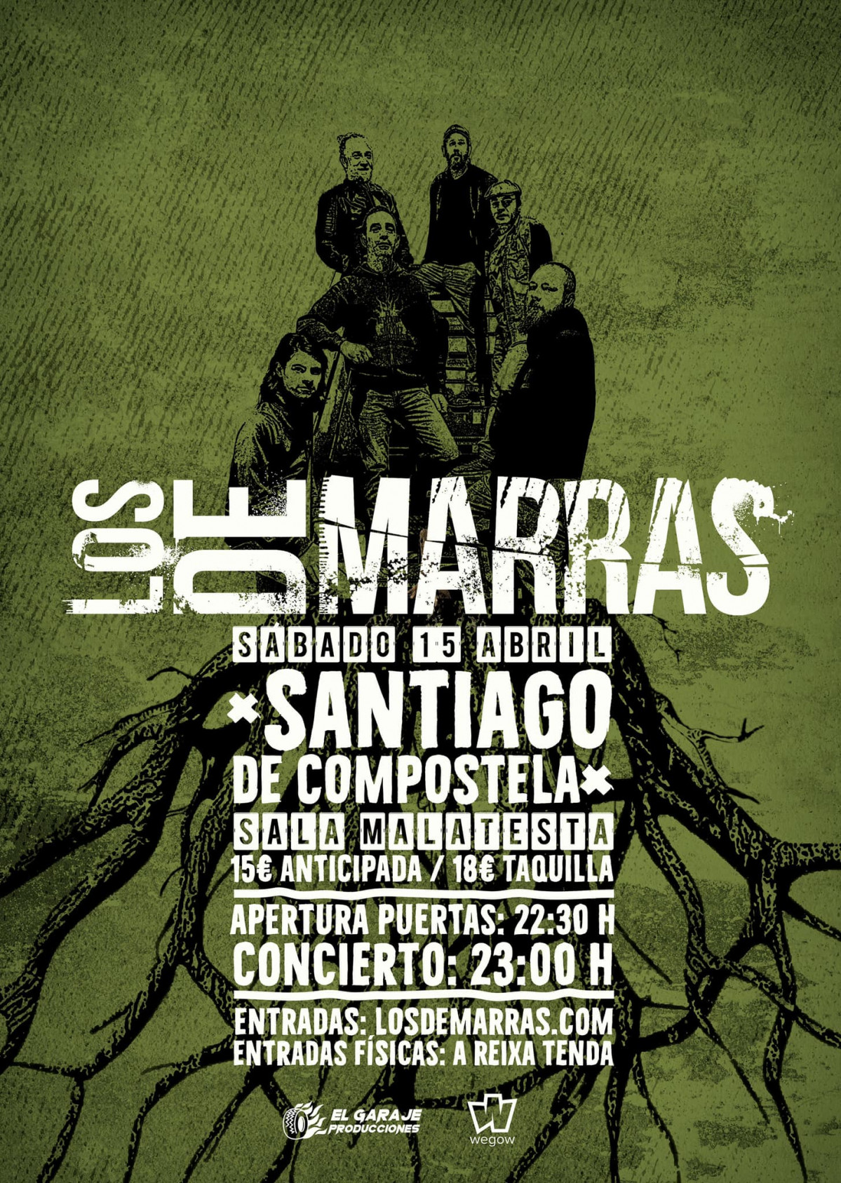 Cartel Los de Marras SANTIAGO (Sala Malatesta) 15ABR2023