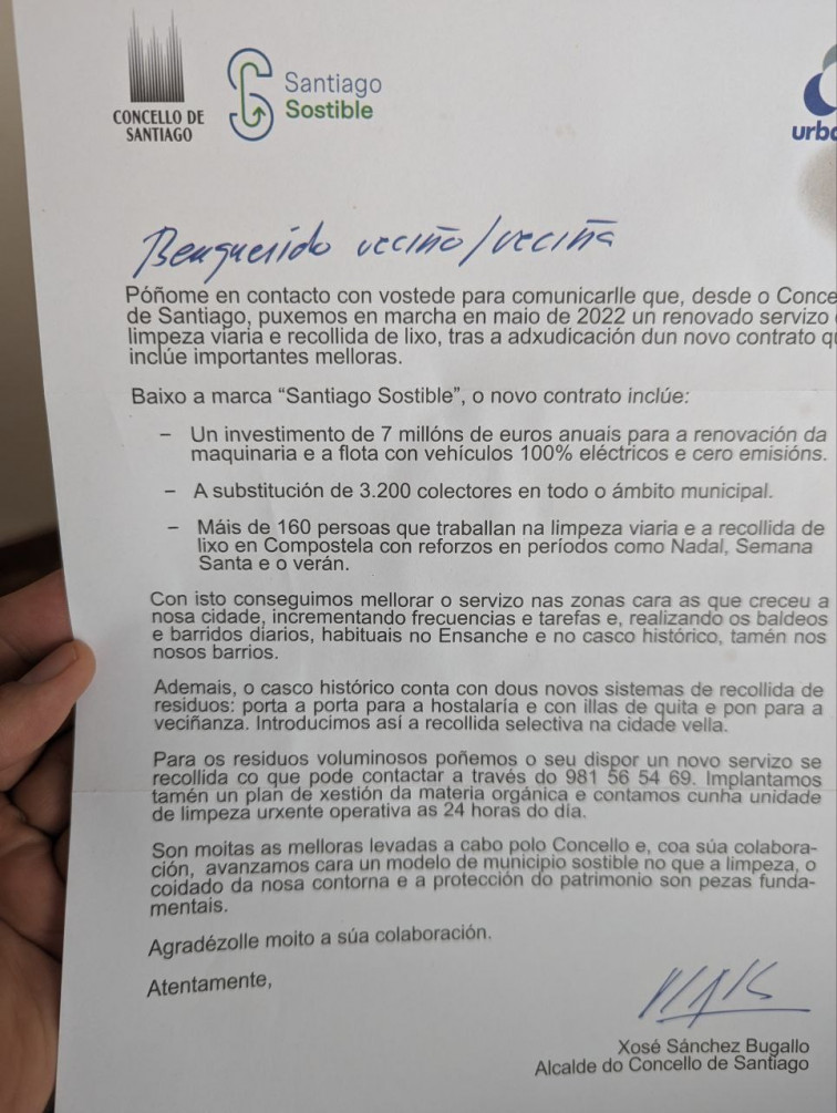 La Junta Electoral ordena al Ayuntamiento de Santiago parar el envío de unas cartas del alcalde