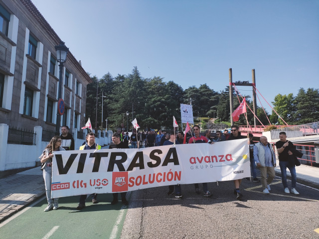 Imagen de la manifestación de trabajadores de Vitrasa.