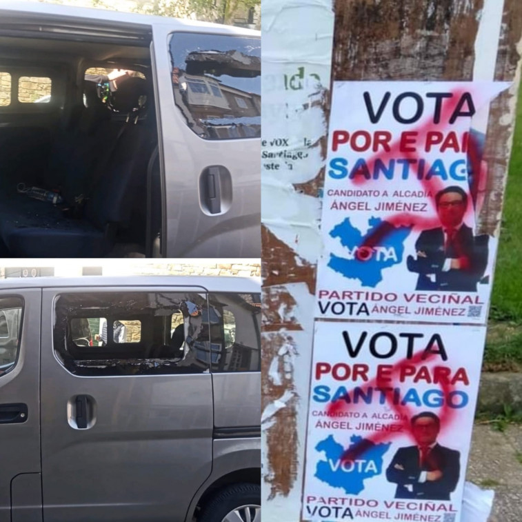 (VÍDEOS) ‘Por e Para Santiago’ denuncia guerra sucia contra su campaña: carteles arrancados, lunas rotas…