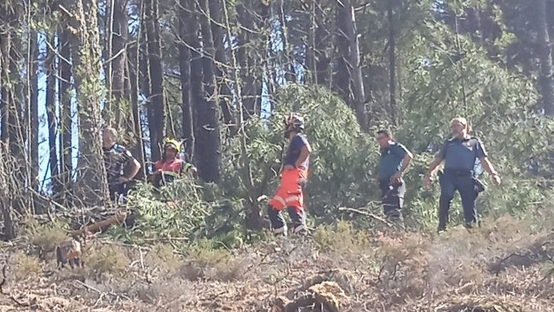 Lugar del accidente laboral en Quiroga en una foto de la CRTVG