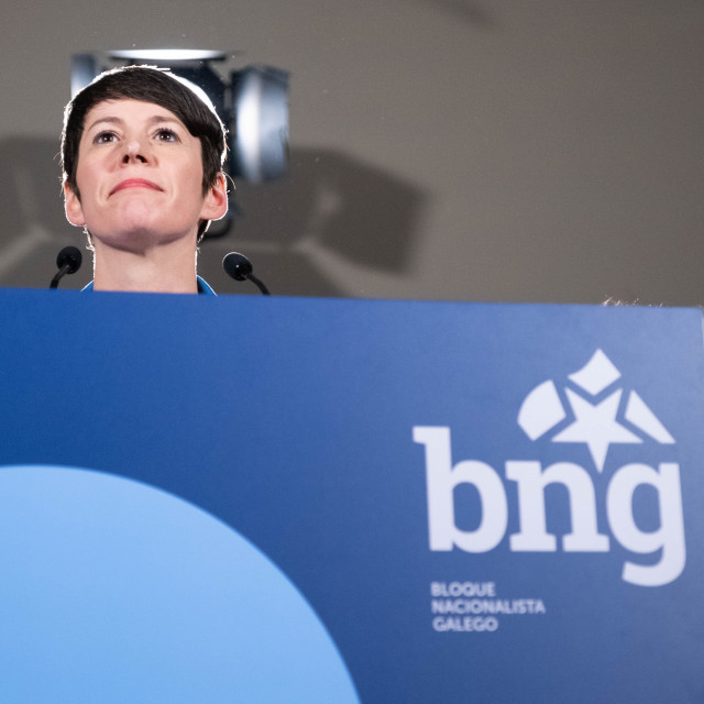 La portavoz nacional del BNG, Ana Pontón, en el seguimiento de las elecciones municipales