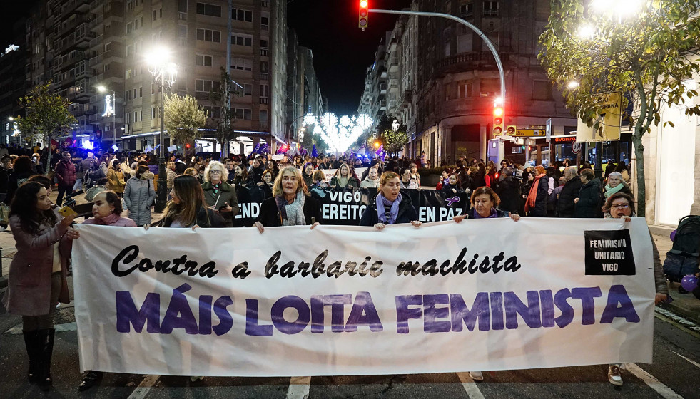 Archivo - Manifestación contra la Violencia de Género, el 25N de 2022 en Vigo