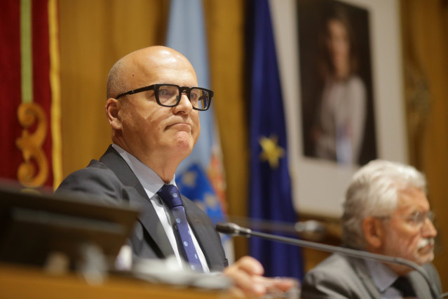 O presidente da Deputación de Ourense, Manuel Baltar, durante o pleno extraordinario da Deputación Provincial.