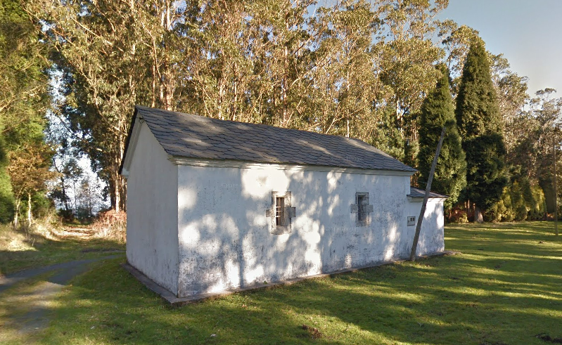 Capela de San Pedro, en el municipio coruu00f1u00e9s de Mau00f1u00f3n., en una foto de Google Street View