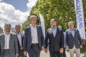 Abanca Celebra Su VII Romería Internacional Con Presencia De Cargos Del Banco Y Del Presidente De La Xunta, Alfonso Rueda, Y El Presidente De Abanca, Juan Carlos Escotet (2D),