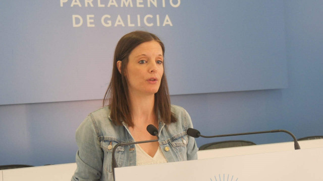 La viceportavoz parlamentaria del BNG, Olalla Rodil, en rueda de prensa.