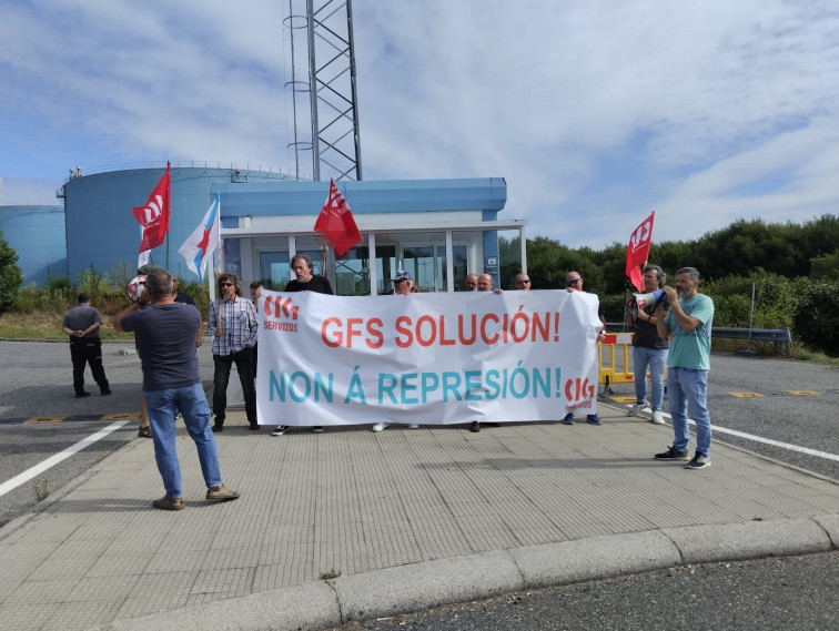 Protesta de los exempleados de GFS Security por los impagos, que tendría que asumir Norvik Security Services