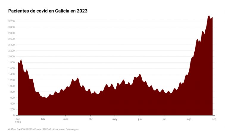 300 gallegos hospitalizados por covid, 15 en la UCI, en una ola veraniega que puede estar tocando techo