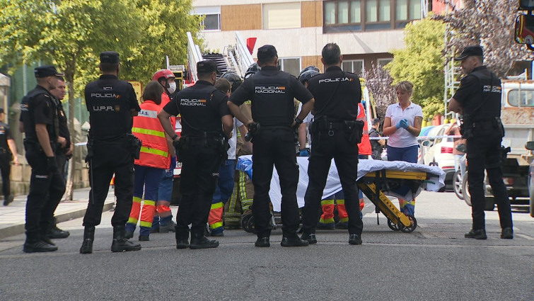 Dos obreros heridos en una construcción en Ourense, donde se desplomaron las escaleras del edificio