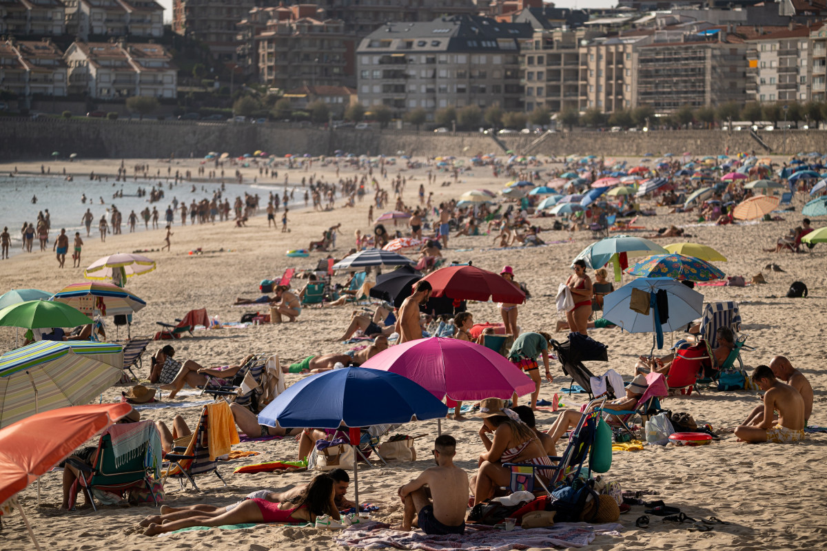 Playa de Silgar, en Sanxenxo (Pontevedra), 8 de octubre de 2023.