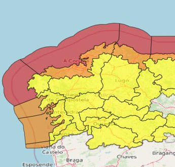 Aemet drecreta la alerta roja esta noche desde Fisterra hasta Ribadeo por la borrasca Aline