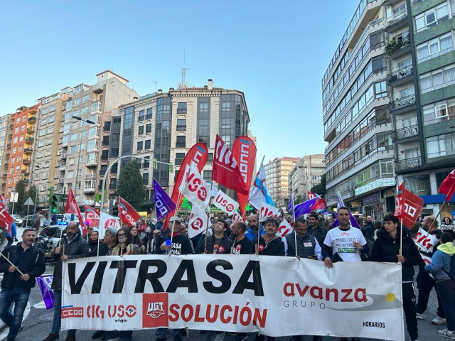 Imagen de la manifestación de Vitrasa.