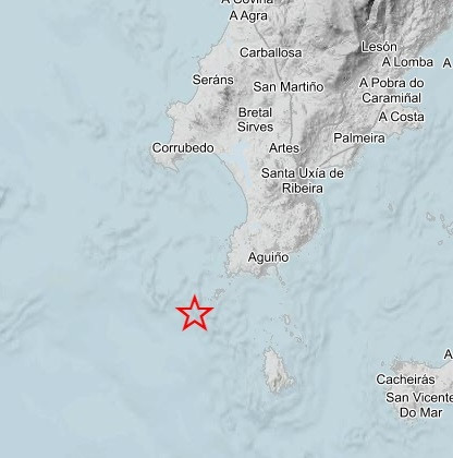 Terremoto frente a Ribeira se deja notar esta mañana con magnitud 3