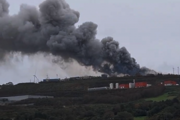 Incendio en Sogarisa en una imagen de la CRTVG