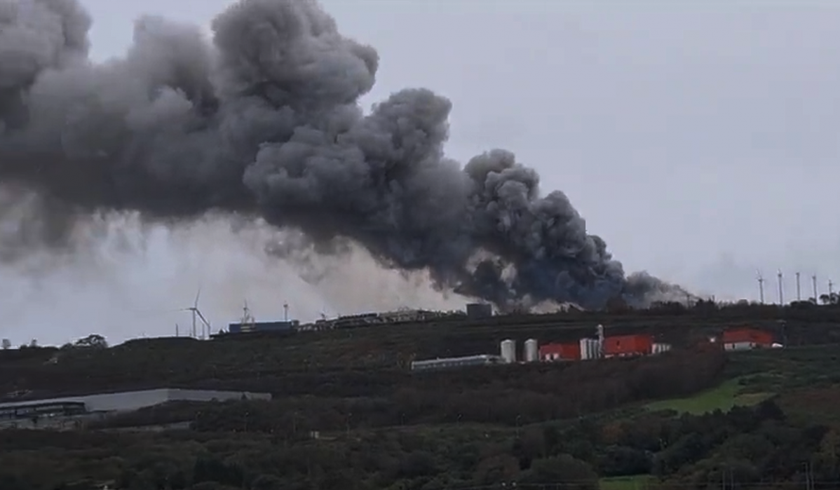 Incendio en Sogarisa en una imagen de la CRTVG