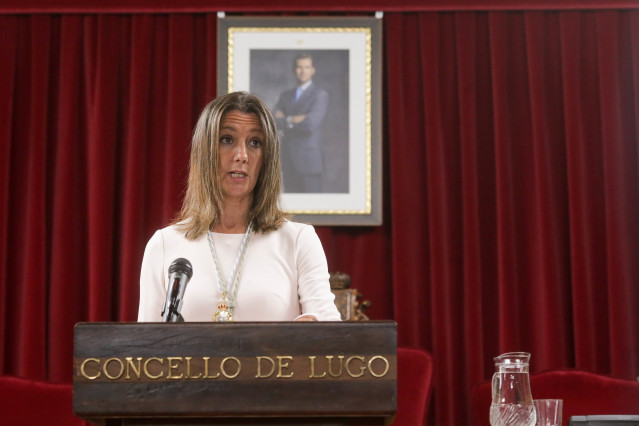 Archivo - La alcaldesa de Lugo, Lara Méndez, interviene durante la sesión de constitución del Ayuntamiento de Lugo, a 17 de junio de 2023, en Lugo, Galicia (España). Los casi 8.100 ayuntamientos españoles en los que el pasado 28 de mayo se celebraron elec