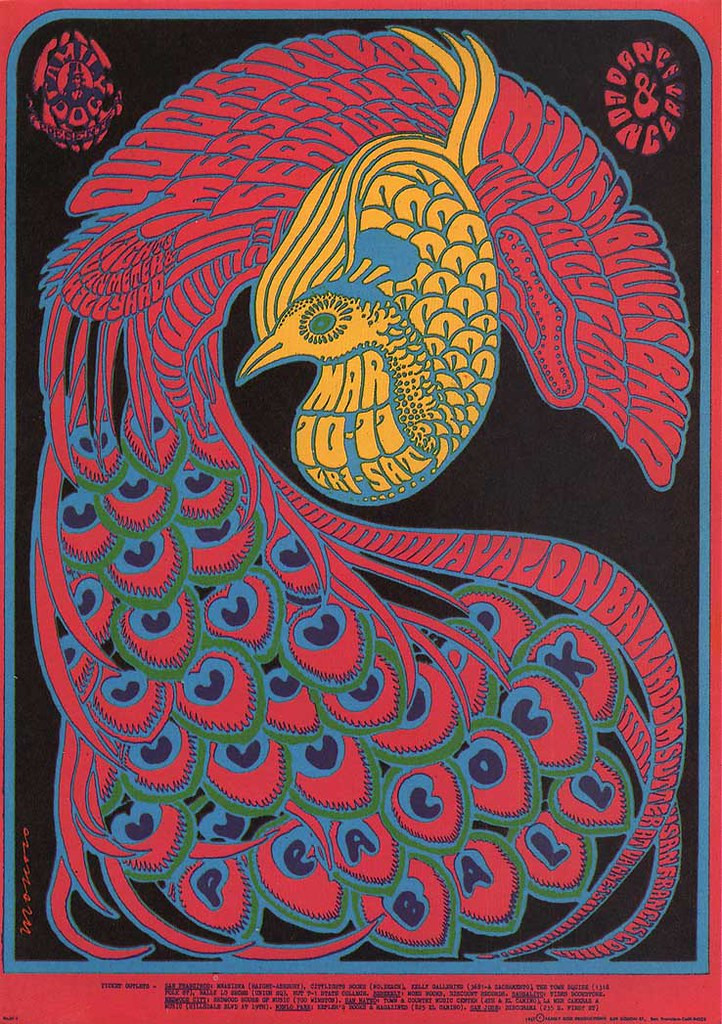 Victor Moscoso, Quick silver Avalon ballroom (San francisco), una imagen de  lartnouveauenfrance bajo CC BY 2.0.