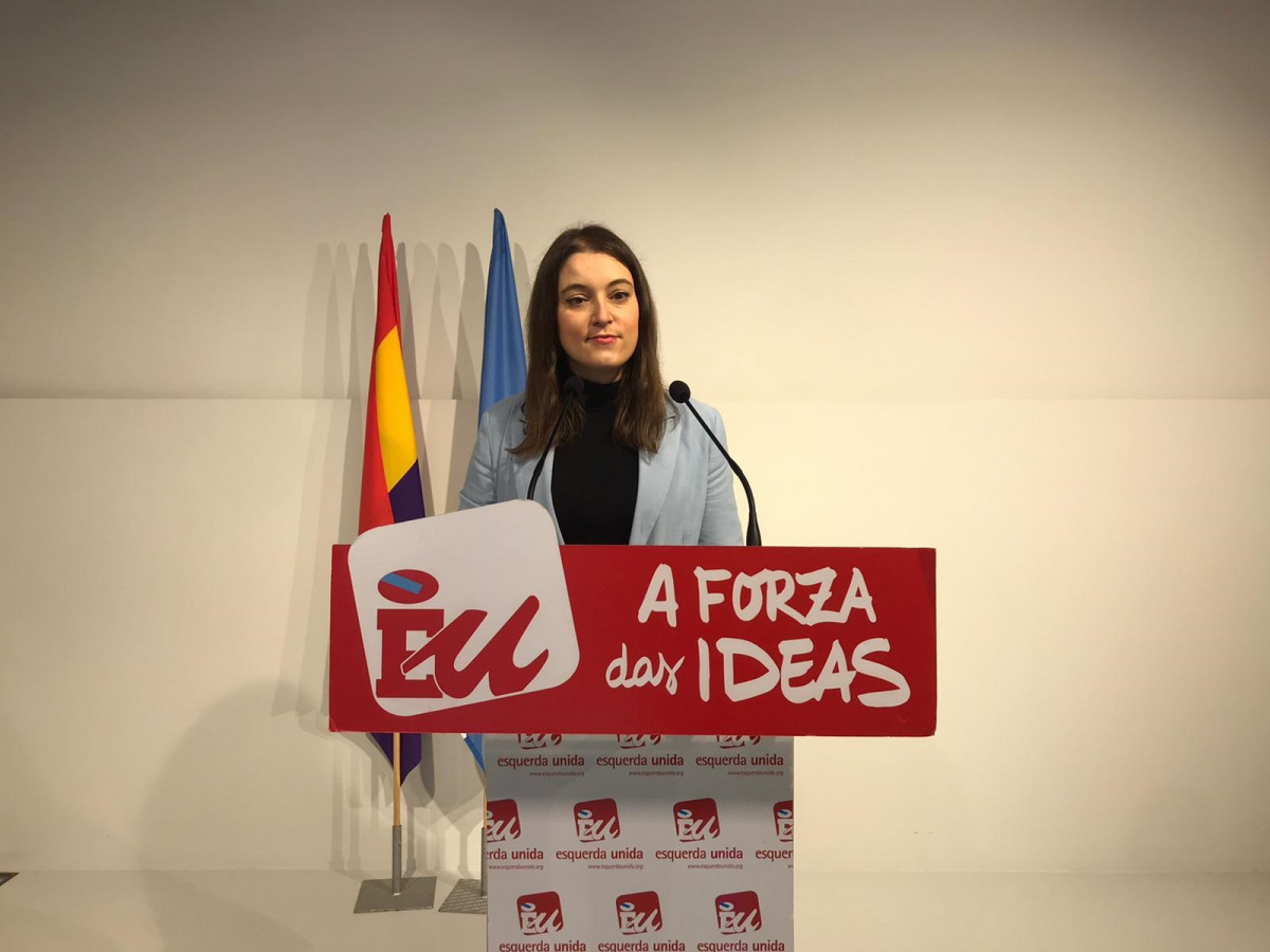 Archivo - Eva Solla, coordinadora nacional de Esquerda Unida-Izquierda Unida, en rueda de prensa este lunes