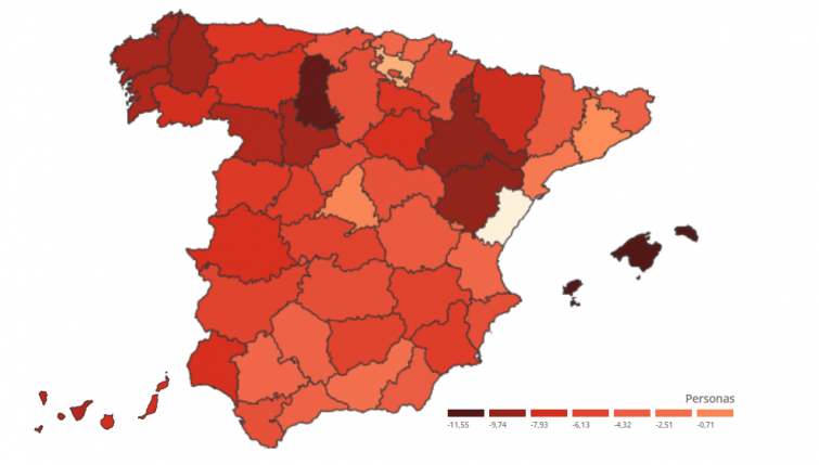 Tres provincias de Galicia están entre las 10 en las que más bajó el paro el último año