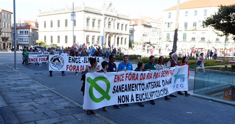 Unha multitudinaria marcha pide o peche de Ence en Pontevedra e o fin da 