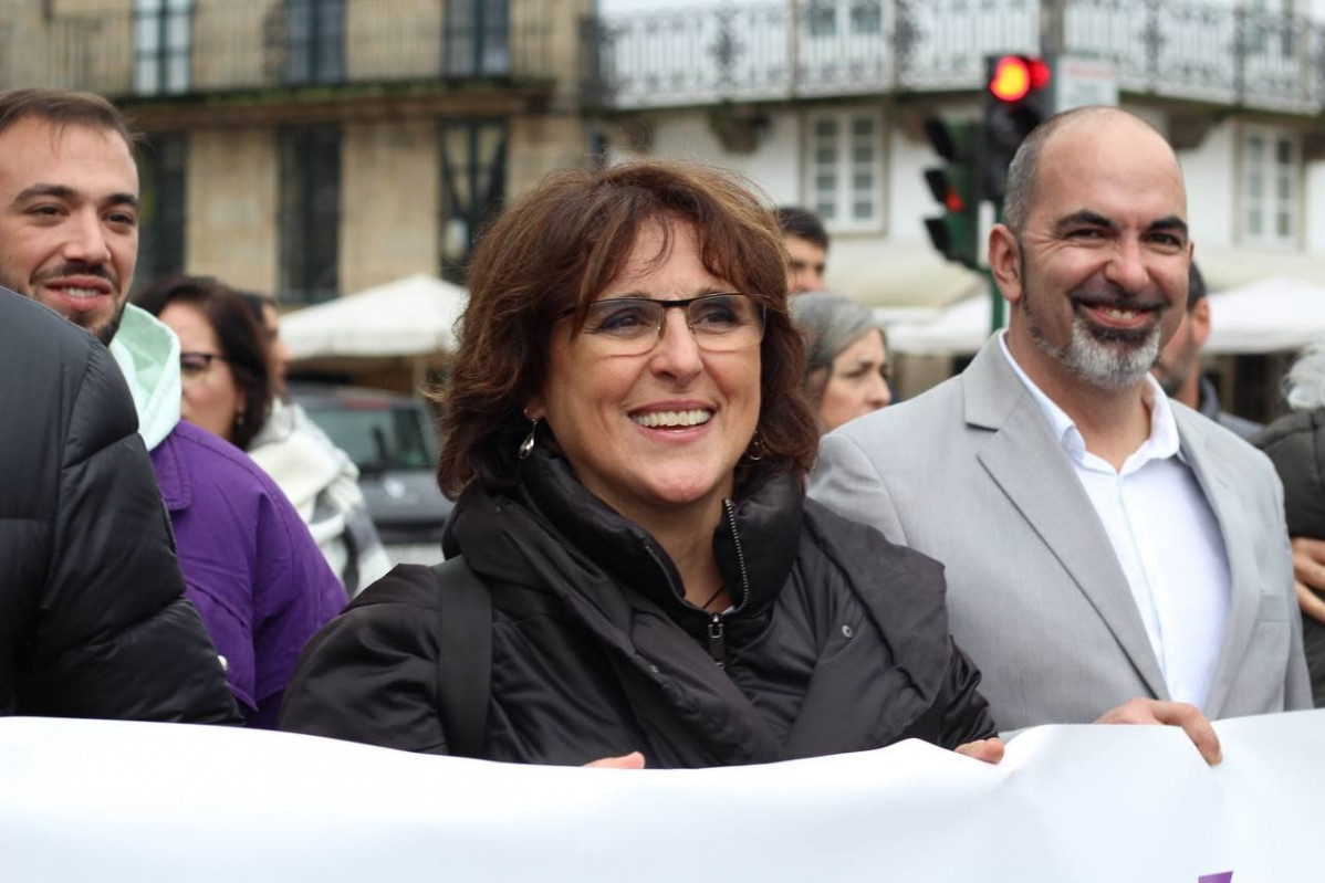 Isabel Faraldo (Podemos) en una manifestación