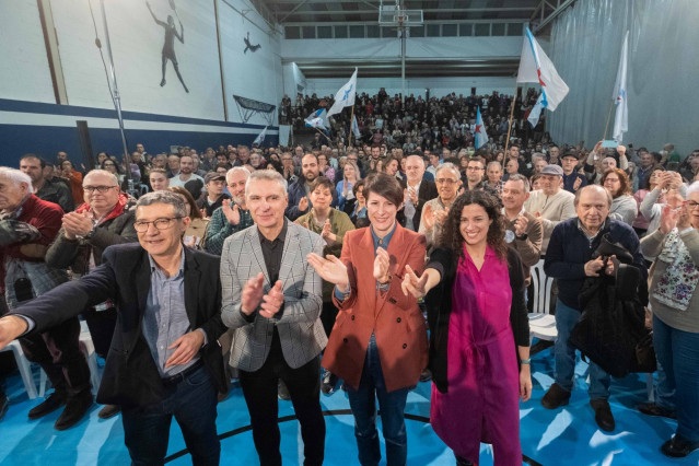 La candidata del BNG, Ana Pontón, en un mitin en Ourense este miércoles