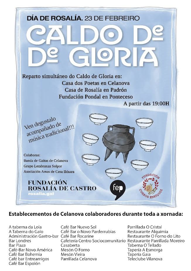 'Caldo de Gloria' en locales de Celanova en el día que conmemora a la autora