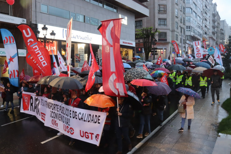 Manifestación en Vigo para reclamar la renovación del convenio en Vitrasa