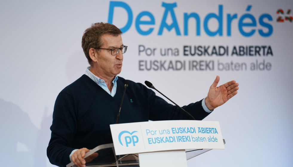 El presidente del PP, Alberto Núñez Feijóo