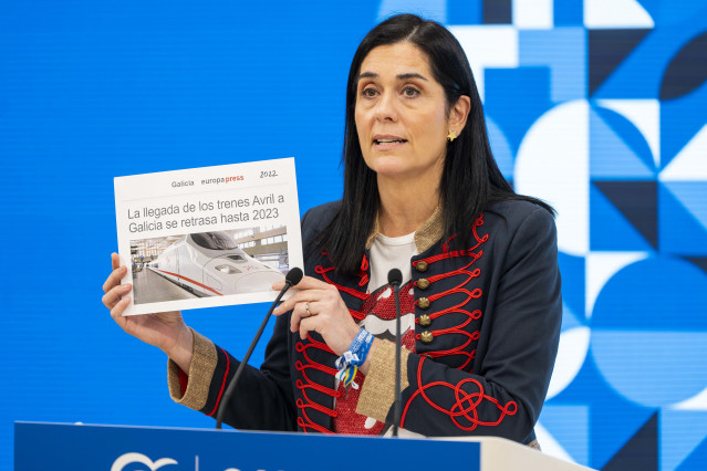 La secretaria general del PPdeG, Paula Prado, en rueda de prensa.