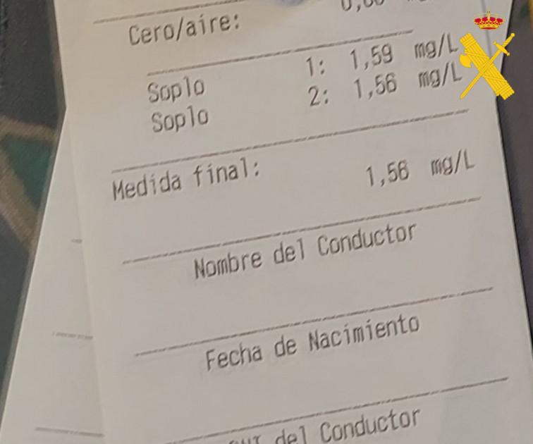 Pillado en la A-6, a la altura de Guitiriz, un conductor con el carnet retirado y que sextuplicaba la tasa de alcoholemia