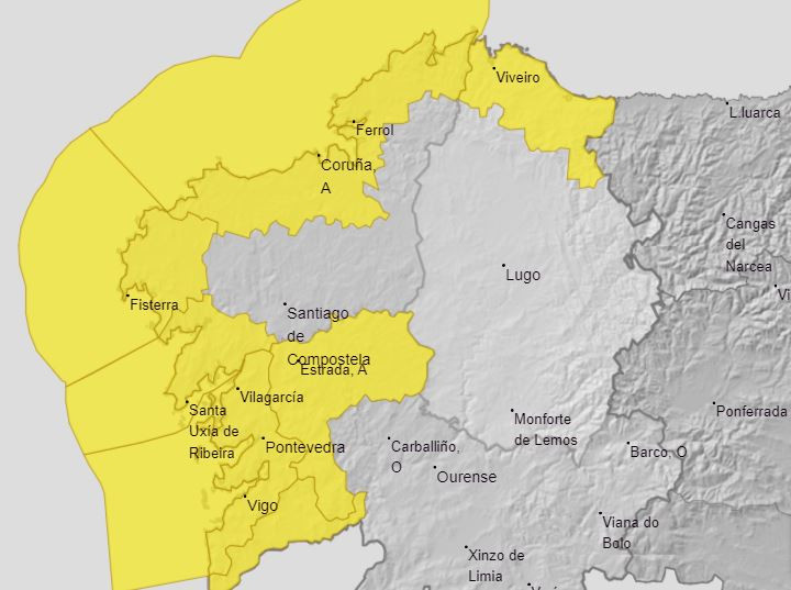 Alerta por temporal en casi toda Galicia este viernes y sábado antes de un brusco cambio