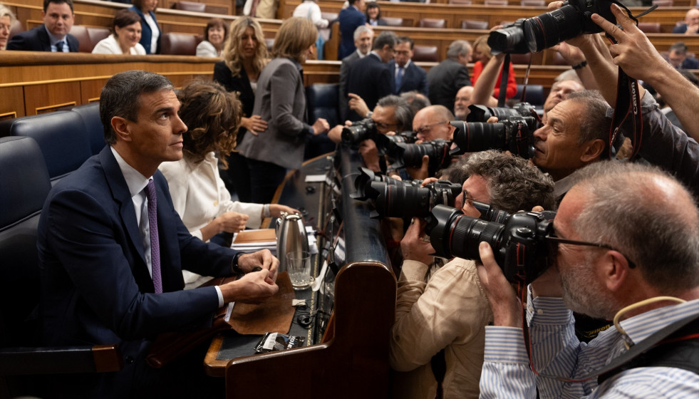 Sánchez en el pleno del Congreso en una imagen de EP