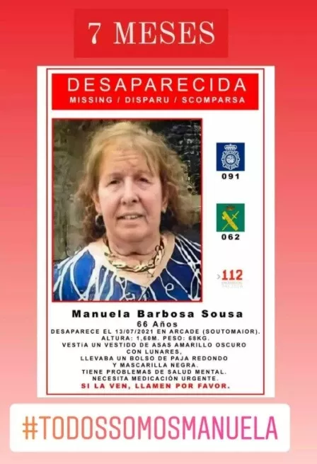 Manuel Barbosa en un cartel de cuando se organizu00f3 su busca