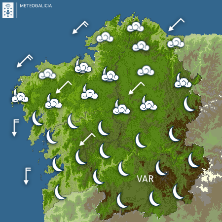 Estado del cielo en la noche de San Xou00e1n segu00fan Meteogalicia