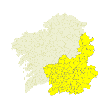 Toda Ourense y la montaña de Lugo en alerta esta tarde por las tormentas y el granizo