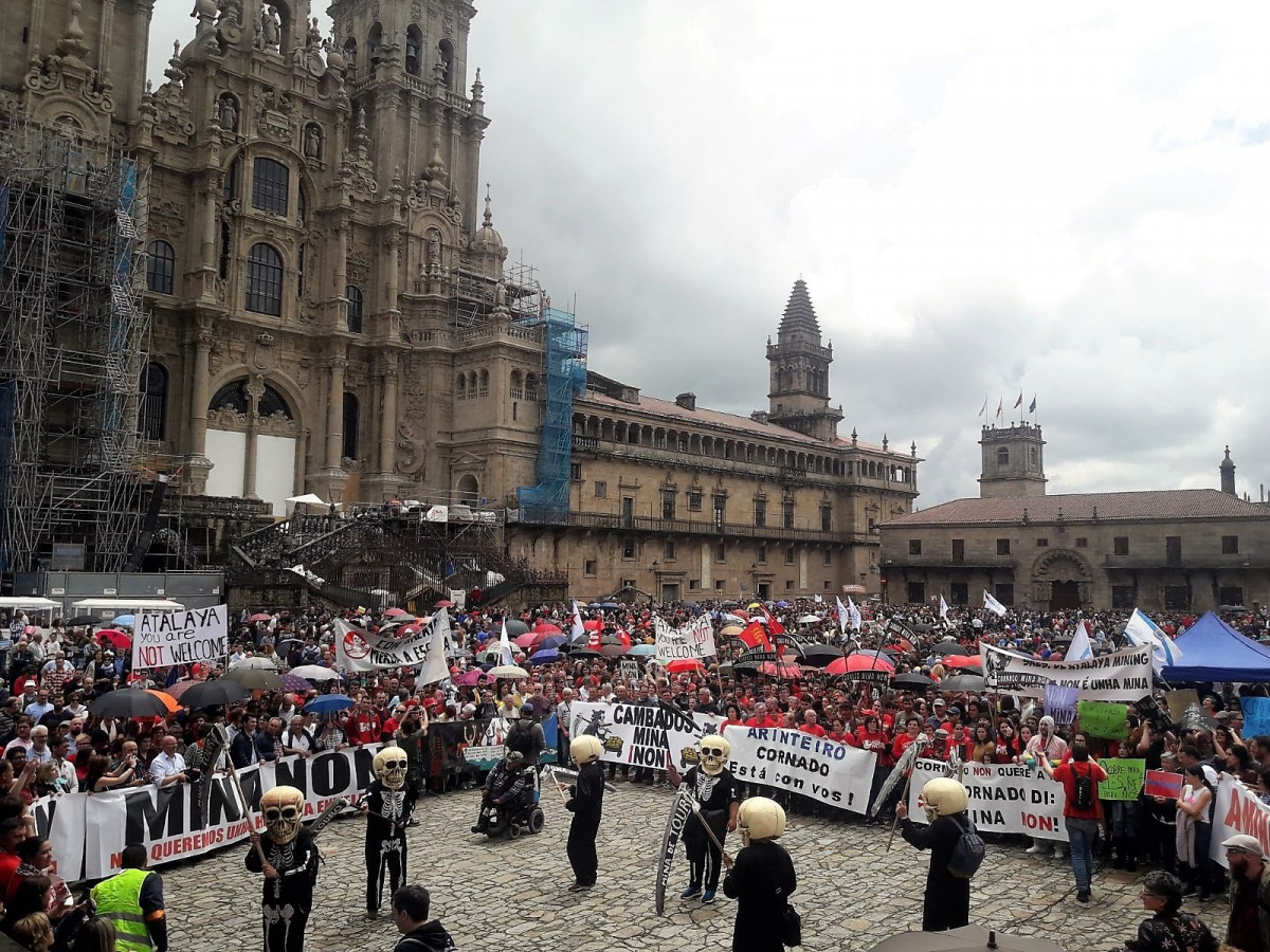 Archivo - Protesta contra la mina de cobre de Touro-O Pino