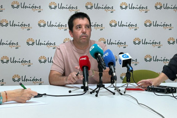 El coordinador provincial de Unións Agrarias-UPA en A Coruña y responsable del Área Sector Lácteo de la organización, Óscar Pose, durante la presentación del proyecto.