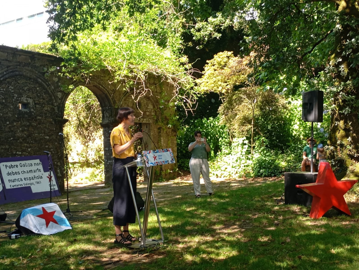 La líder de BNG, Ana Pontón, interviene en el acto de Galiza Nova en homenaje a Rosalía y Castelao