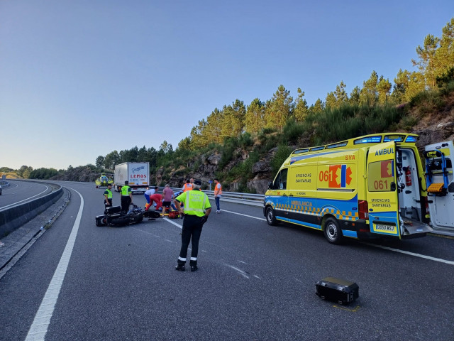 Accidente de motorista en Piñor