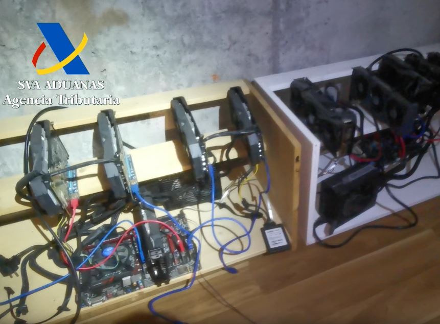 Mineru00eda de criptomonedas en un inmueble vinculado a Braulio Vu00e1zquez en una imagen de la Agencia Tributaria