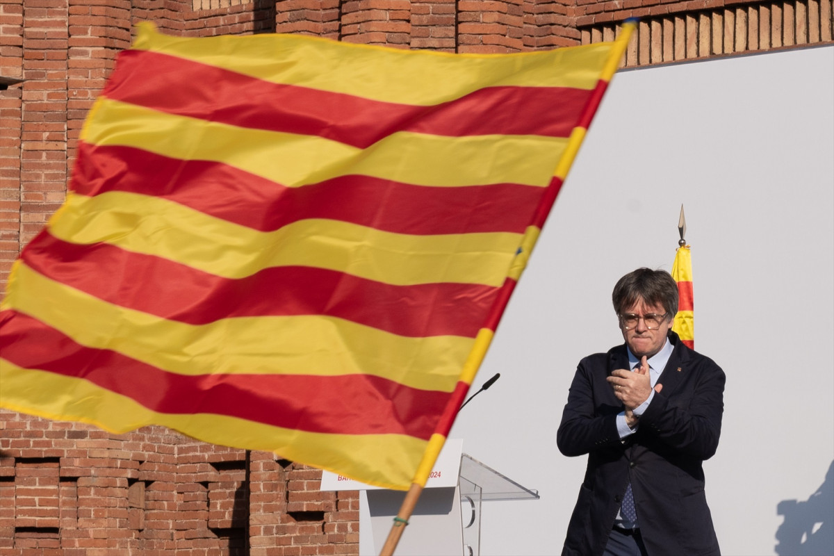 Puigdemont en el Arco de Triunfo de Barcelona el 8 de Agosto