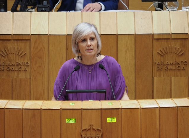 La diputada del PSdeG Patricia Iglesias en el Parlamento gallego